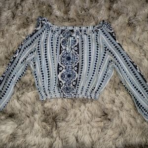 H&M cold shoulder boho crop top